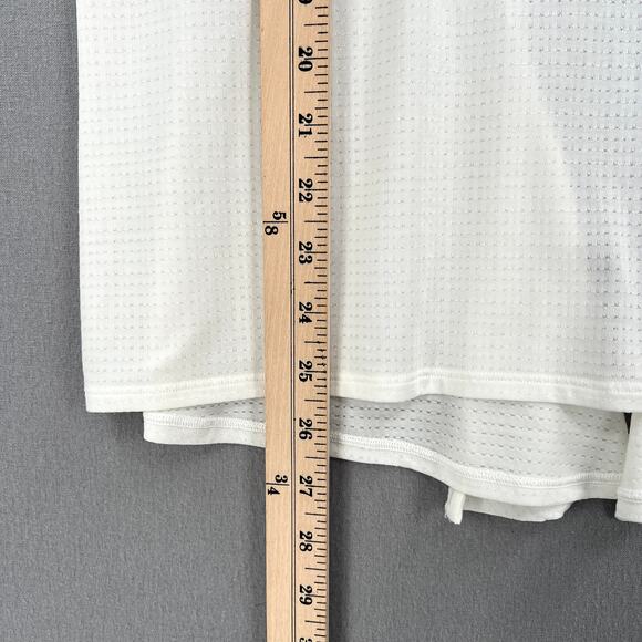 LULULEMON Racerback Tank Top Womens 6 White Tie Back Workout Running Mesh Knit - Picture 11 of 11